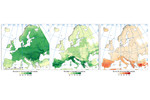 Obrázek 1. Druhy sladkovodních ryb napříč Evropou, které jsou ke změně klimatu citlivé (prostřední panel) nebo naopak necitlivé (levý panel), a relativní podíl citlivých druhů vůči celkovému počtu druhů v lokalitě (pravá mapa). Obrázek 1. Druhy sladkovodních ryb napříč Evropou, které jsou ke změně klimatu citlivé (prostřední panel) nebo naopak necitlivé (levý panel), a relativní podíl citlivých druhů vůči celkovému počtu druhů v lokalitě (pravá mapa).